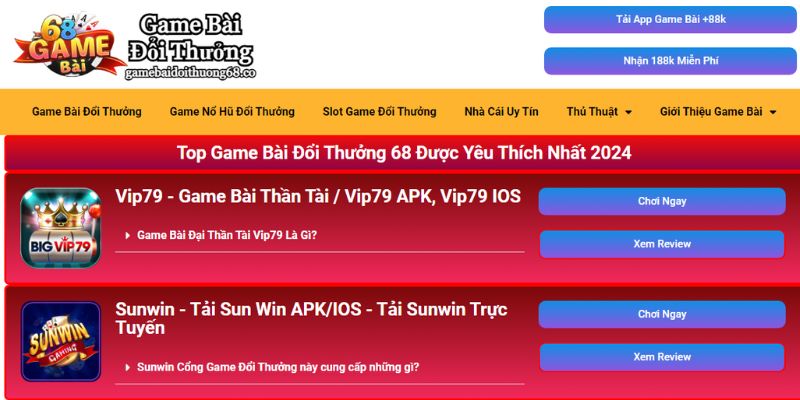 Trải nghiệm game bài đổi thưởng uy tín cùng gamebaidoithuong68.co